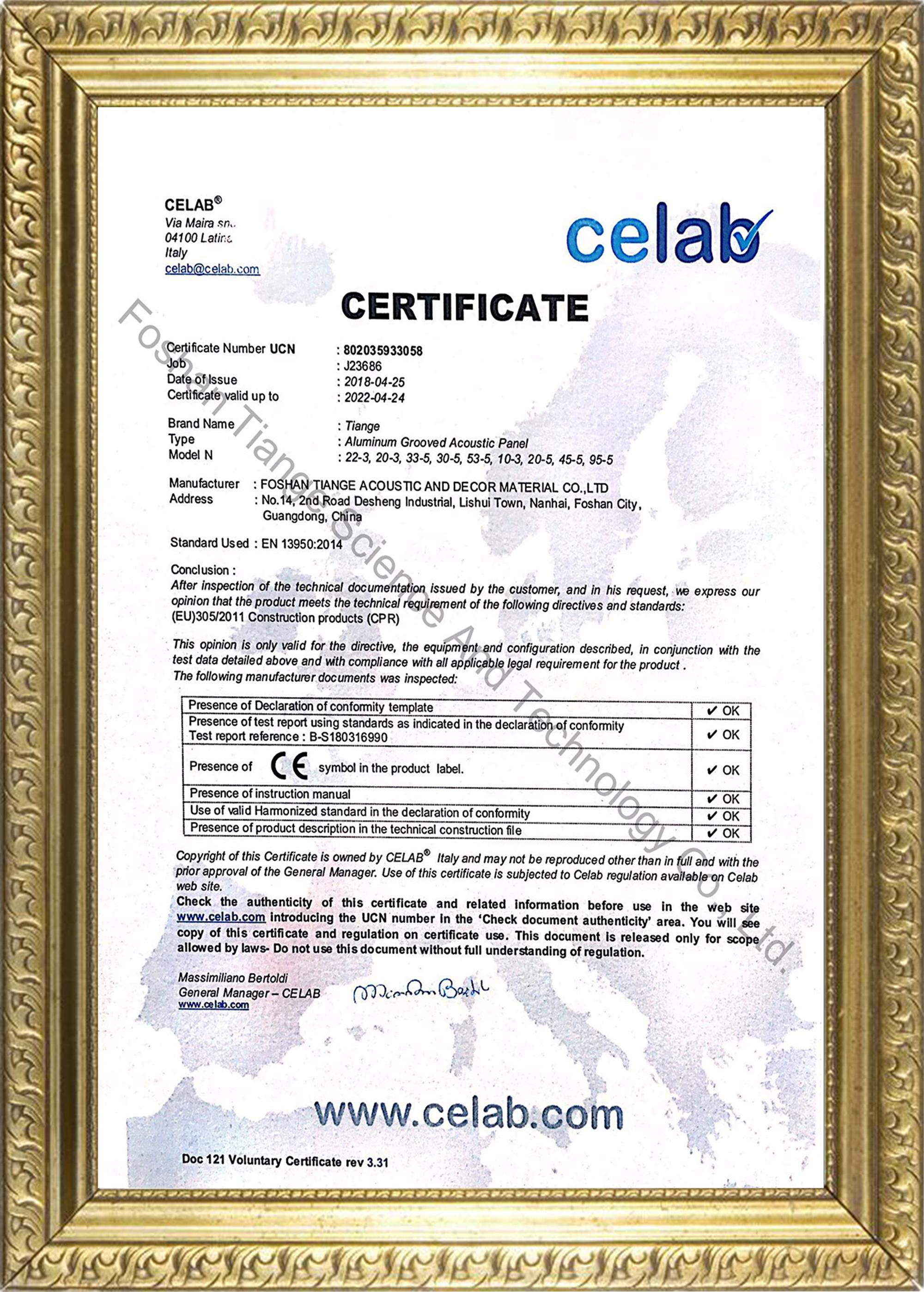 CE Certificate